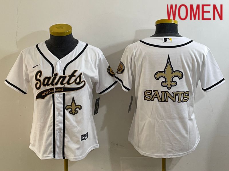Women New Orleans Saints Blank White Joint Name 2024 Nike Limited NFL Jersey style 4->women nfl jersey->Women Jersey